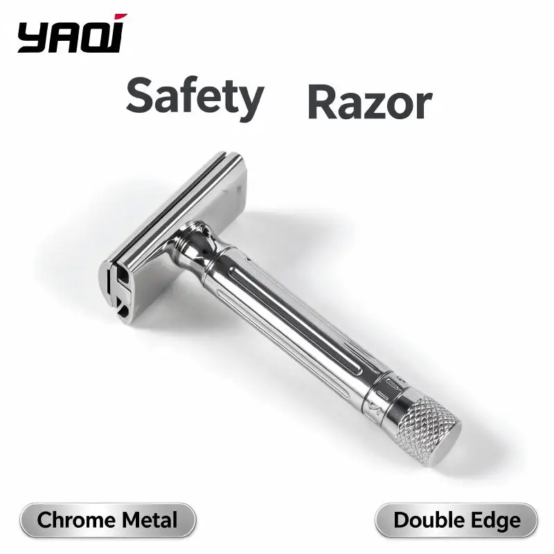 YaQi Classic Safety Razor Double Edge Chrome Metal Manual Shaver for Men Wet Shaving Razor Reusable Eco Friendly Gift