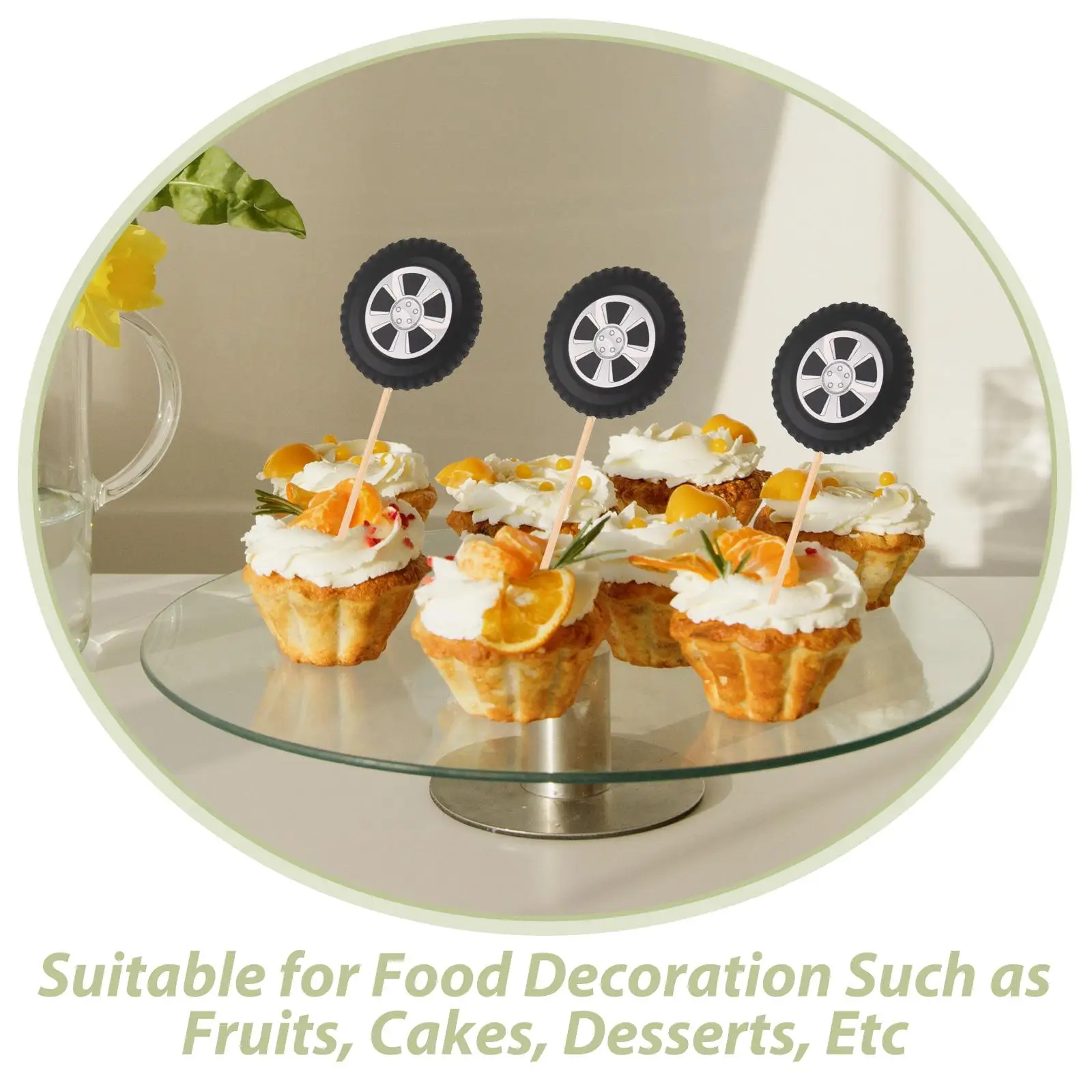 20szt Racing Wheel Cake Topper Birthday Party Cake Stick Monster Truck Cupcake Topper For Racing Theme Party Birthday Decoration