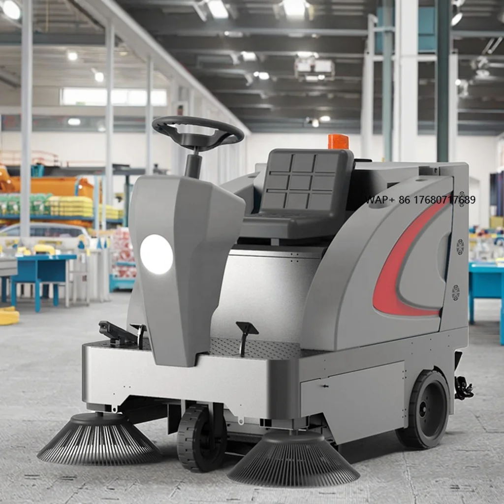 

Electric Ride-On Floor Sweeper High-Speed Rechargeable 48v Heavy Dust Street Cleaner High Pressure Cleaning Process