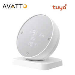 AVATTO Tuya WiFi Smart Temperature and Humidity Sensor, Backlight Adjustable Indoor Hygrometer Thermometer for Alexa Google Home