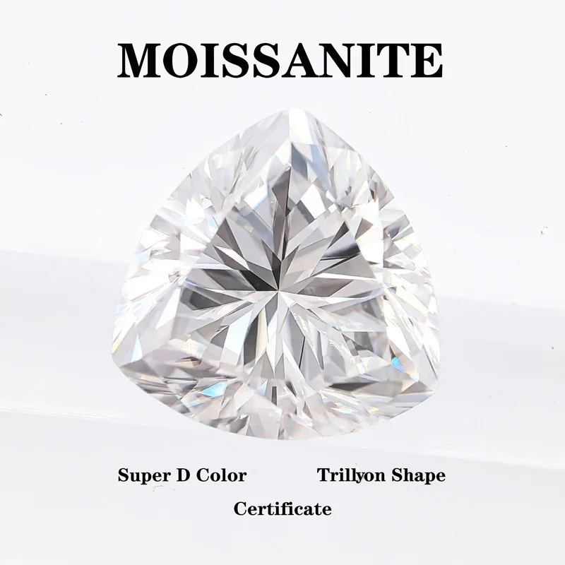 

Moissanite Stone Trillyon Cut Super White D Color VVS1 DIY Charms Ring Necklace Earrings Main Materials with Certificate