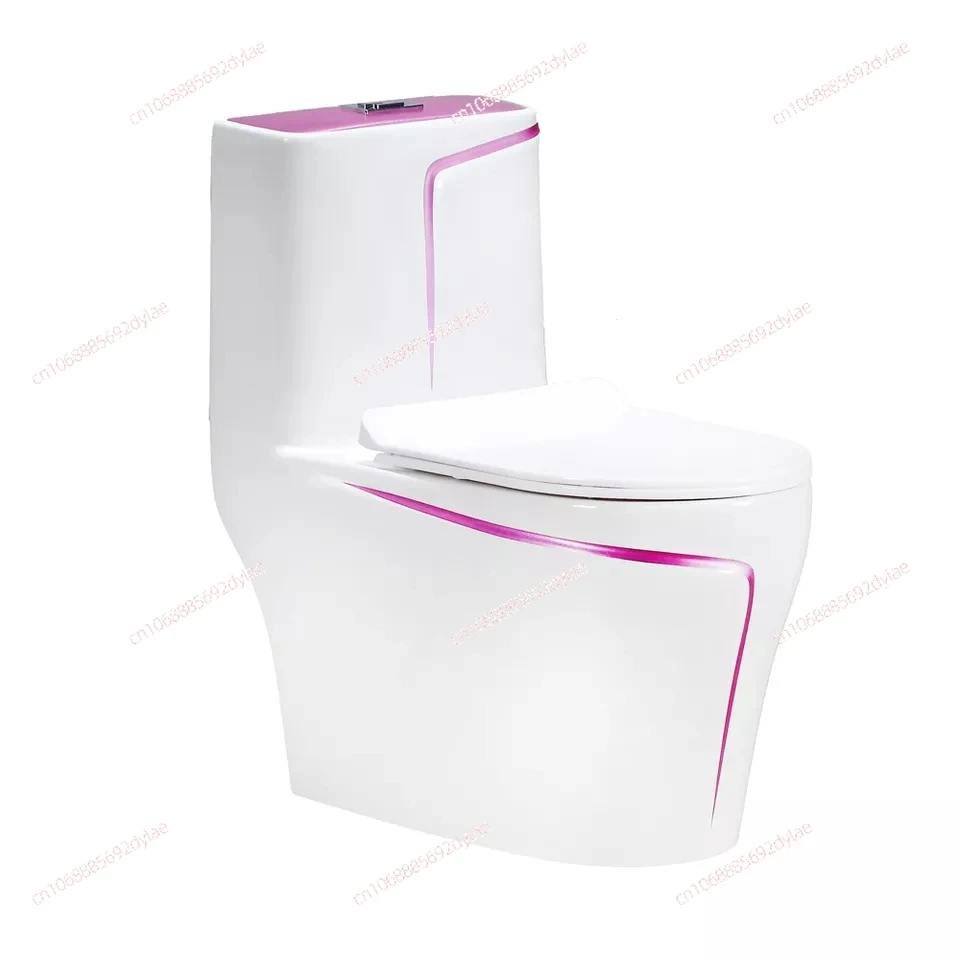 Design Bathroom Ceramic One-Piece Gold White Colored Toilets Bowl