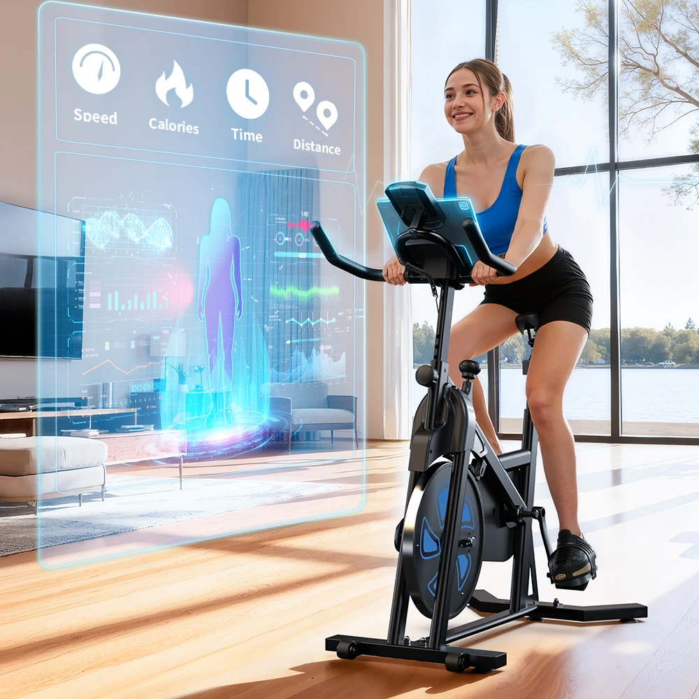 Formill QK116C Indoor-Fahrrad mit Magnetwiderstand, 12KG Schwungrad, 287lbs, 100-Stufen-Widerstand, LCD-Display, Leiser Riemenantrieb, Heim-Cardio – Detail 6