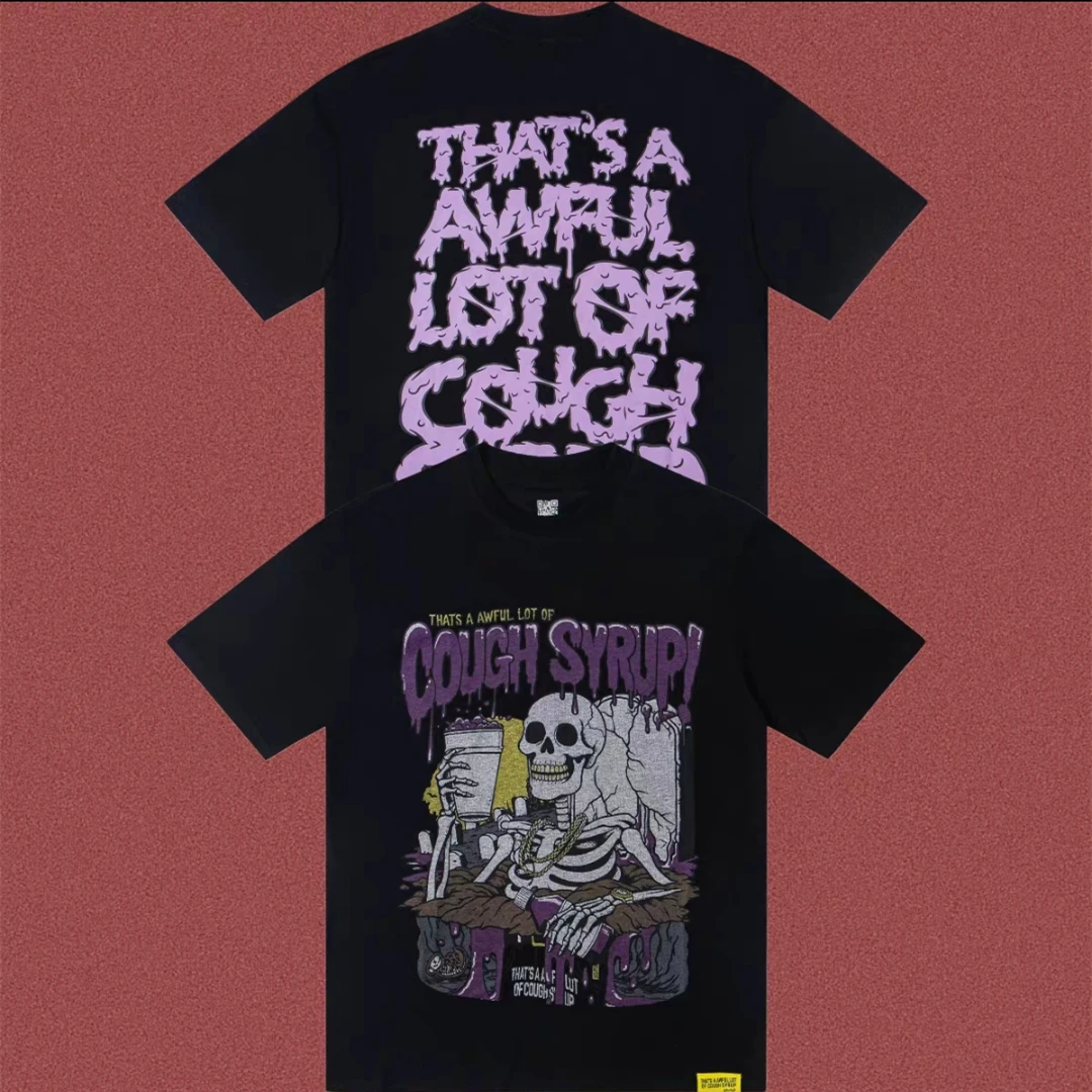 

Футболка с фиолетовыми буквами и принтом черепа, мужские и женские топы лучшего качества, футболка