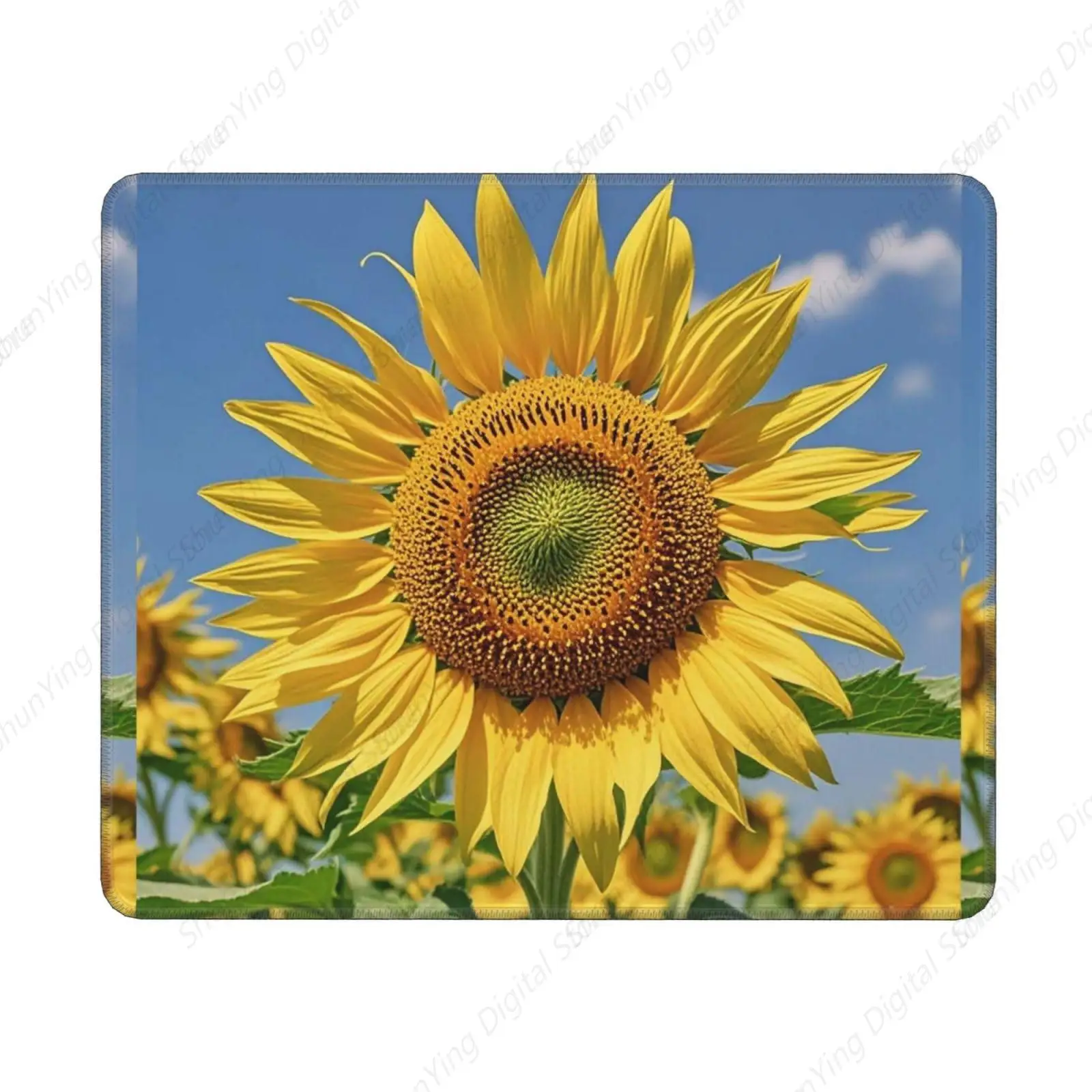 Mouse Pad Anti Slip Rubber Base Washable Sunny Sunflower Print Computer Keyboard Pad Desktop Protective Pad 8.6 X 7 Inch