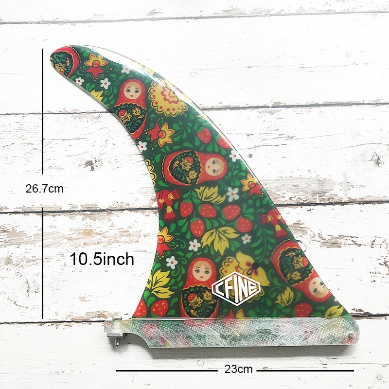 9/10.5″ Surfboard Single Fiberglass Tail Fin Surf Sports Tail Shark Fin Tail Fin Longboard Hand Sharpened Model Rudder