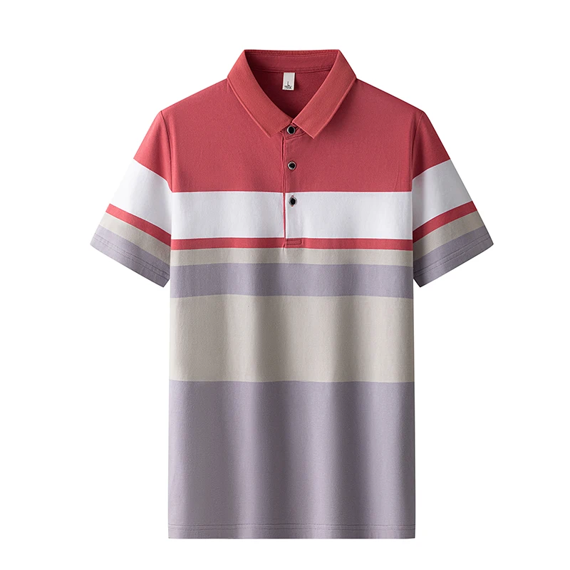 Men\'S Classic Striped Polo Shirt Cotton Short Sleeve 2024 Summer Plus Oversize 4XL