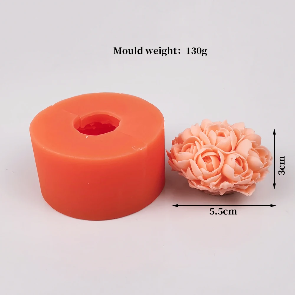 PRZY Tulips, Cymbidium Flower Decoration Plant Soap Molds Bouquet Flower Mold Silicone Flower Ball Candle Moulds Making Clay