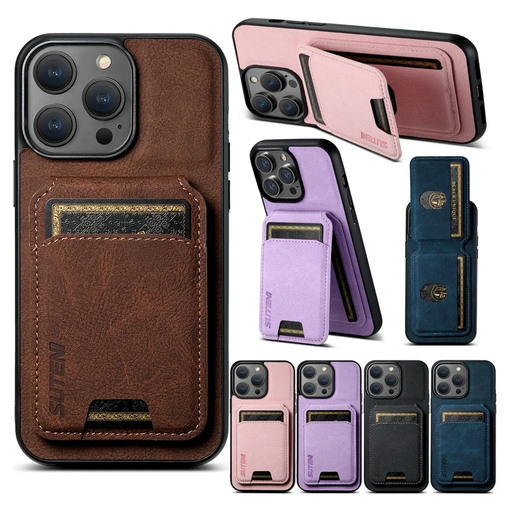 

Shockproof Leather Case Kickstand Wallet Phone Case For iPhone 16 Pro Max 14 11 12 13 15 Pro Phone Cover Card Holder Back Shell
