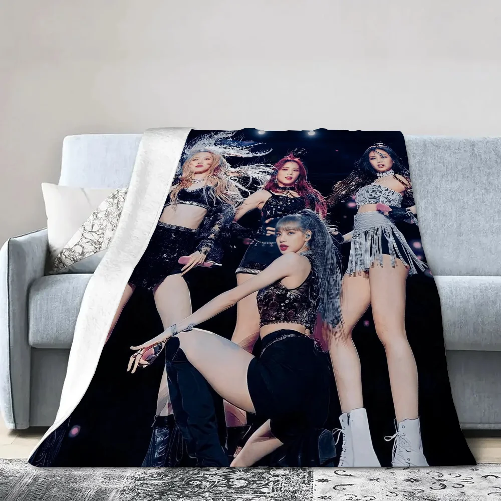 Kpop-Blackpink Thin Wadding Blanket Throw Fluffy Soft Blankets Sofa Decoration Home Interior Luxury Bedding Blankets & Throws