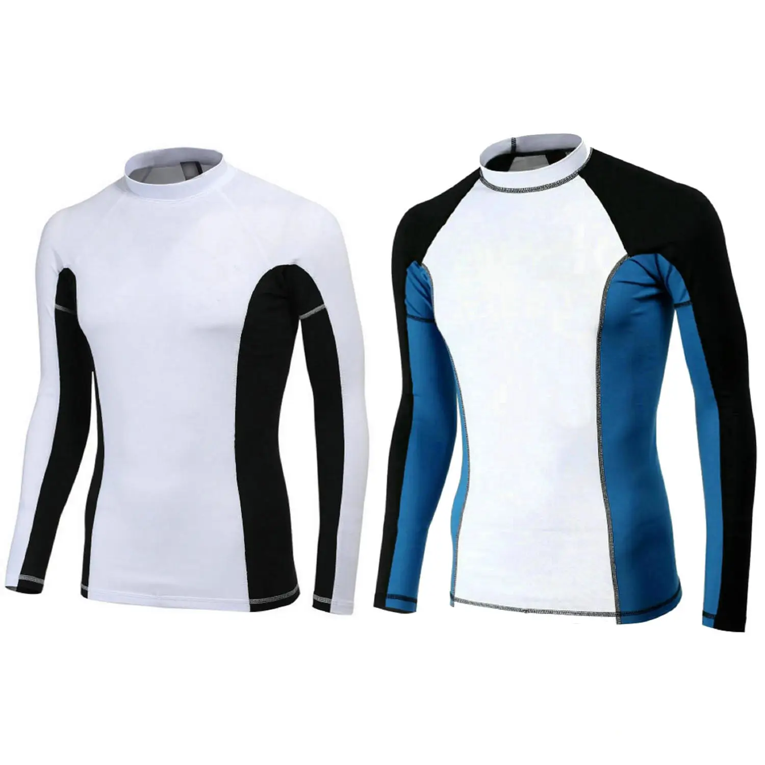 Men's Quick-drying Surfing Suit Long Sleeve Thin Diving Swimming Top Sun Protection Sport Shirt Split Fitness Snorkeling Top
