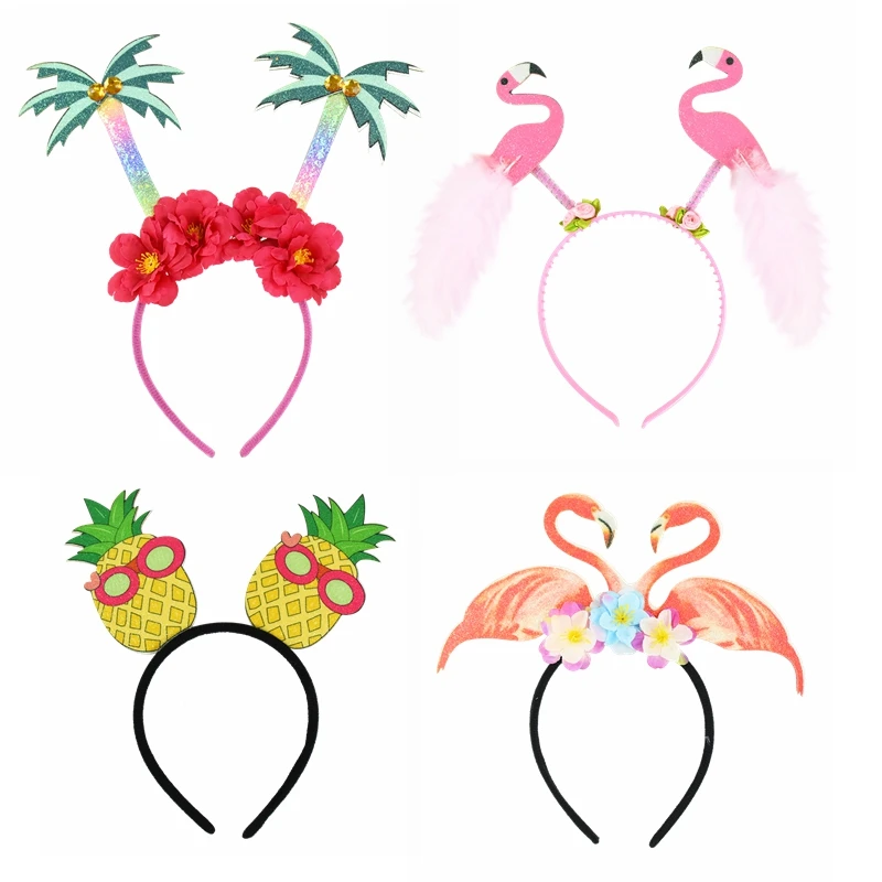 

Hawaiian Party Headband Flamingo Pineapple Coconut Tree Hair Accessory for Aloha Luau Hawaii Tropical Beach Party Birthday Decor