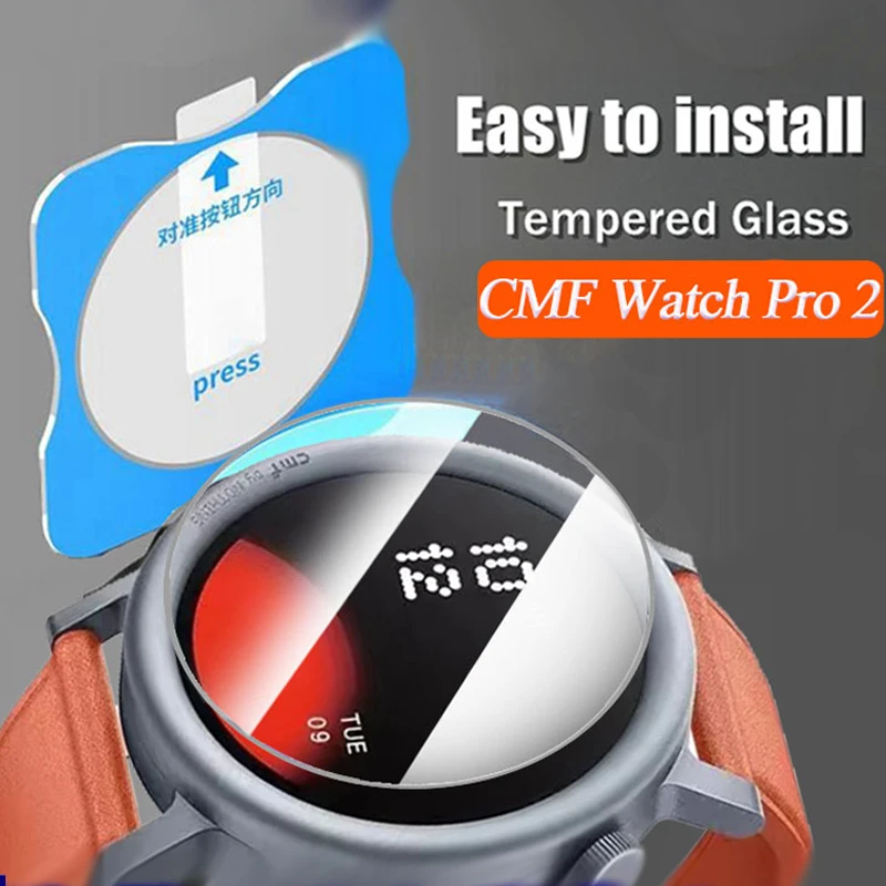 HD Tempered Glass With Alignment Tool For CMF By Nothing Watch Pro 2 Screen Protector Anti-Scratch Films For CMF Watch Pro 2