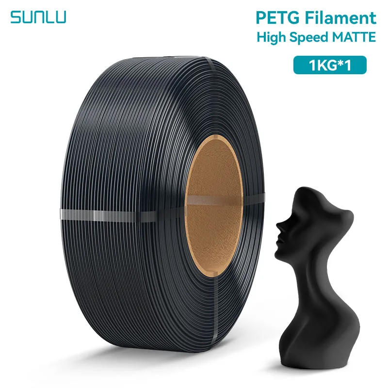 SUNLU 10 kg PLA/PETG/ Hochgeschwindigkeits-Matt-PETG-Filament 1,75 mm 1 kg ohne Tablett 3D-Drucker-Filament für 3D-Drucker, Refll-Filament – Detail 17
