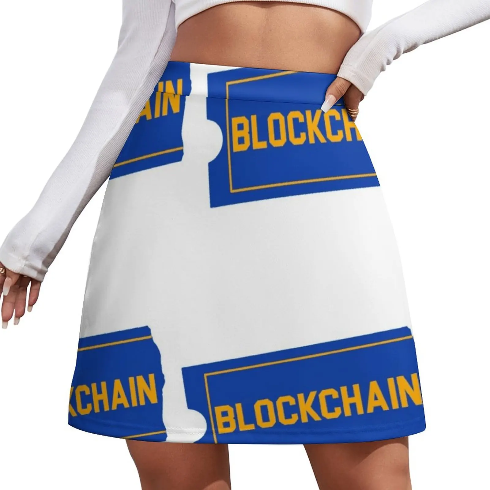 

Элегантные мини-юбки с логотипом Blue Blockchain для женщин, праздничные наряды, женские юбки 2026