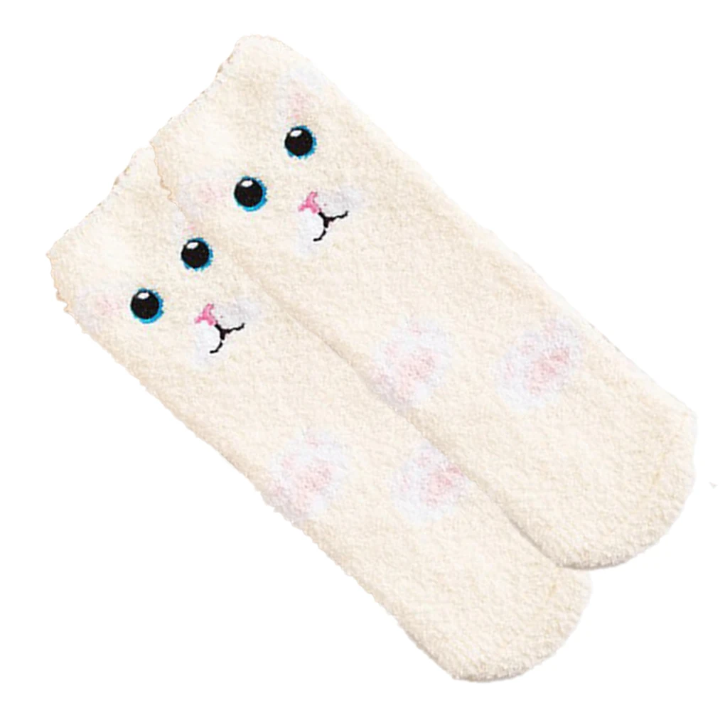 

Winter Fleece Socks Ankle Animal Print Daily Wear for Women Teen Girls