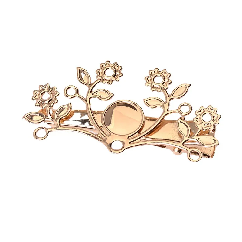 100Pc set DIY antique jewelry material hollow flower large copper flower iron clip wholesale