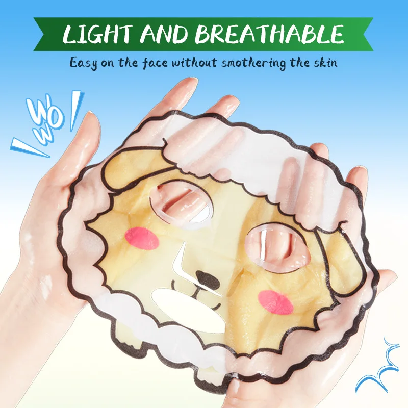 SADOER Cute Animal Facial Mask Moisturizing Hydrating Sheet Mask Skin Rejuvenating Face Mask