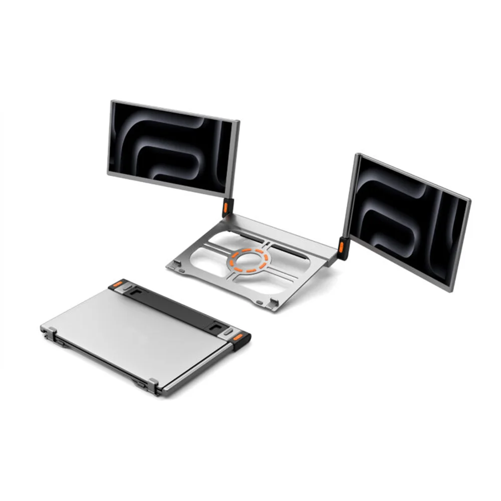 

Portable Monitor for Laptop 4K 14 Inch Triple Monitor Screen 1080P Extender Plug and Play Display for Mac Window Linux