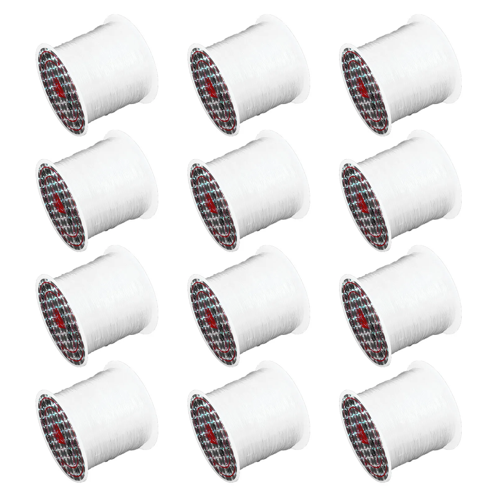 

12 Rolls Transparent Crystal String Clear Cord DIY Beading Jewelry Making Rope Lightweight Durable High Quality Safe for Craft