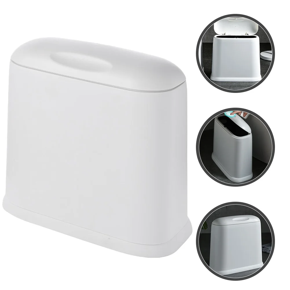 

Compact Narrow Slot Trash Can Plastic Modern Style for Home Office Kitchen Bathroom Small Space Garbage Bin Trash Can