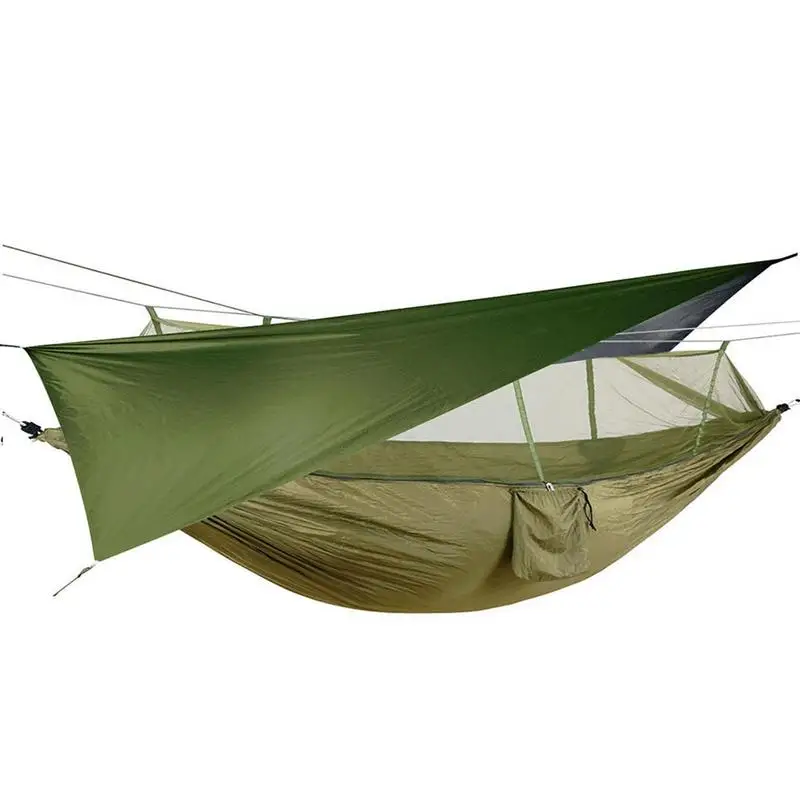 Lightweight Portable Camping Hammock And Tent Awning Rain Fly Tarp Waterproof Mosquito Net Hammock Canopy 210T Nylon Hammocks