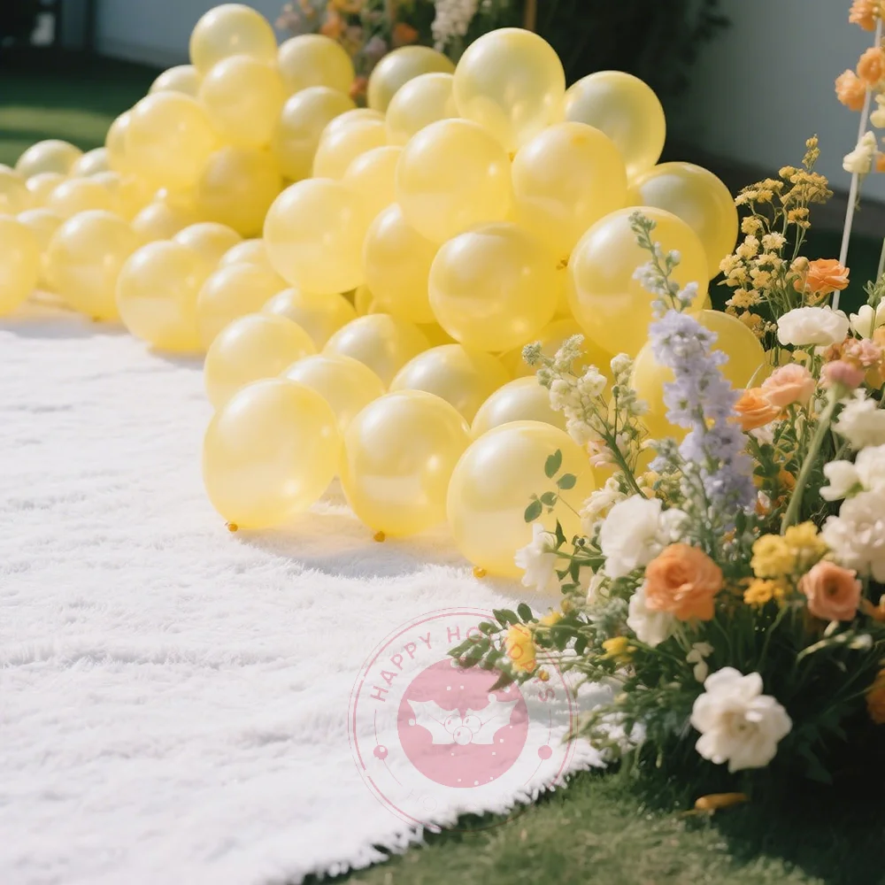 

100pcs Pearl Yellow Balloon Arch Wedding Birthday Party Anniversary Bridal Gift Party Christmas Retirement Proposal Decoration