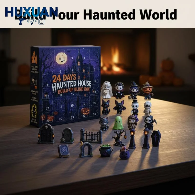 Spooky Cute Halloween Advent Calendar with 24 Mini Ghost Figurines Fun Countdown Gift for Kids Home Office Decor