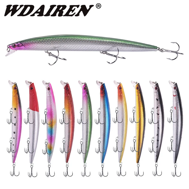 1 Pcs Floating Minnow Sea Fishing Lure 18cm 24g Trolling Wobbler Tackle Laser Plastic Artificial Hard Bait Crankbaits Pesca