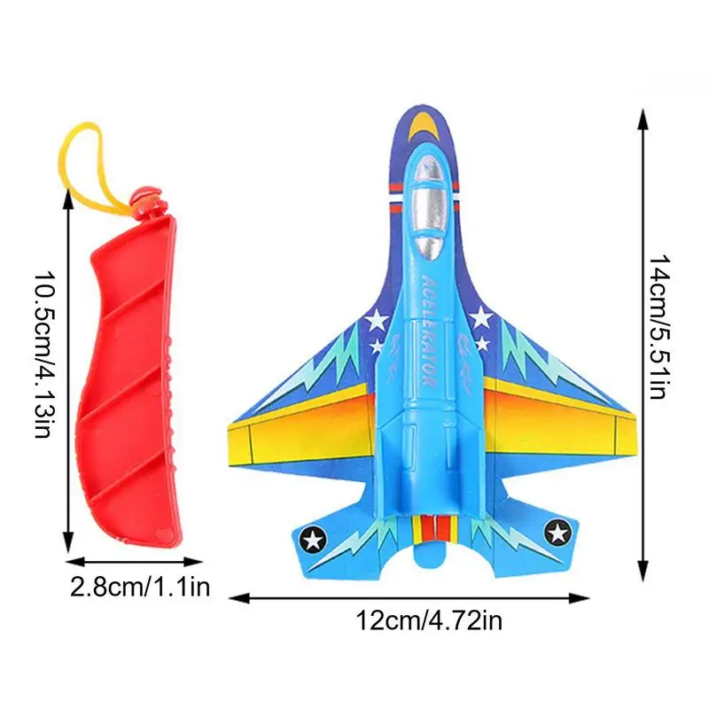 Airplane Toys Throwing Airplane Flying Aircraft Toys With Launch Handle Birthday Gifts For Boys Girls Outdoor Sports Toys
