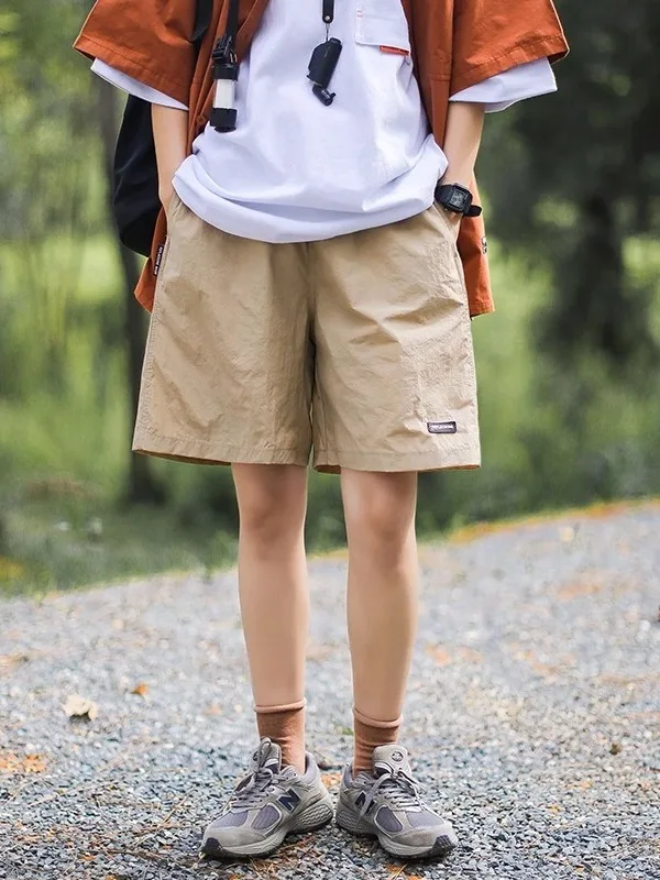 

Summer y Pure Color Workwear ort Pants Men's Thin Functional Loose Qui Dry Sports Five-Quarter Beach orts