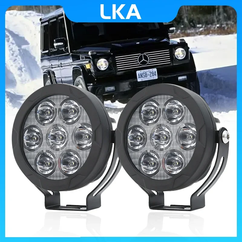 LKA 12V 80V 120W 4.5 Inches Led Headlights for SUV ATV Motorcycle BMW Suzuki Jeep Yamaha Motor Headlamp 6000K 3000K Work Light