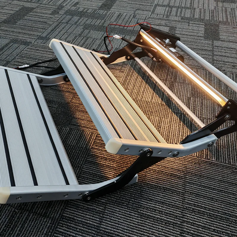 RV Step Factory Caravan Double Layers Electric RV Trailer Entry Ladder Steps with LED Lights CE Certification