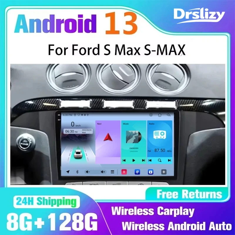 

Android 13 AutoRadio For Ford S Max S-MAX 2007-2015 Car Multimedia Player GPS Navigation Head Unit Stereo Bluetooth Car