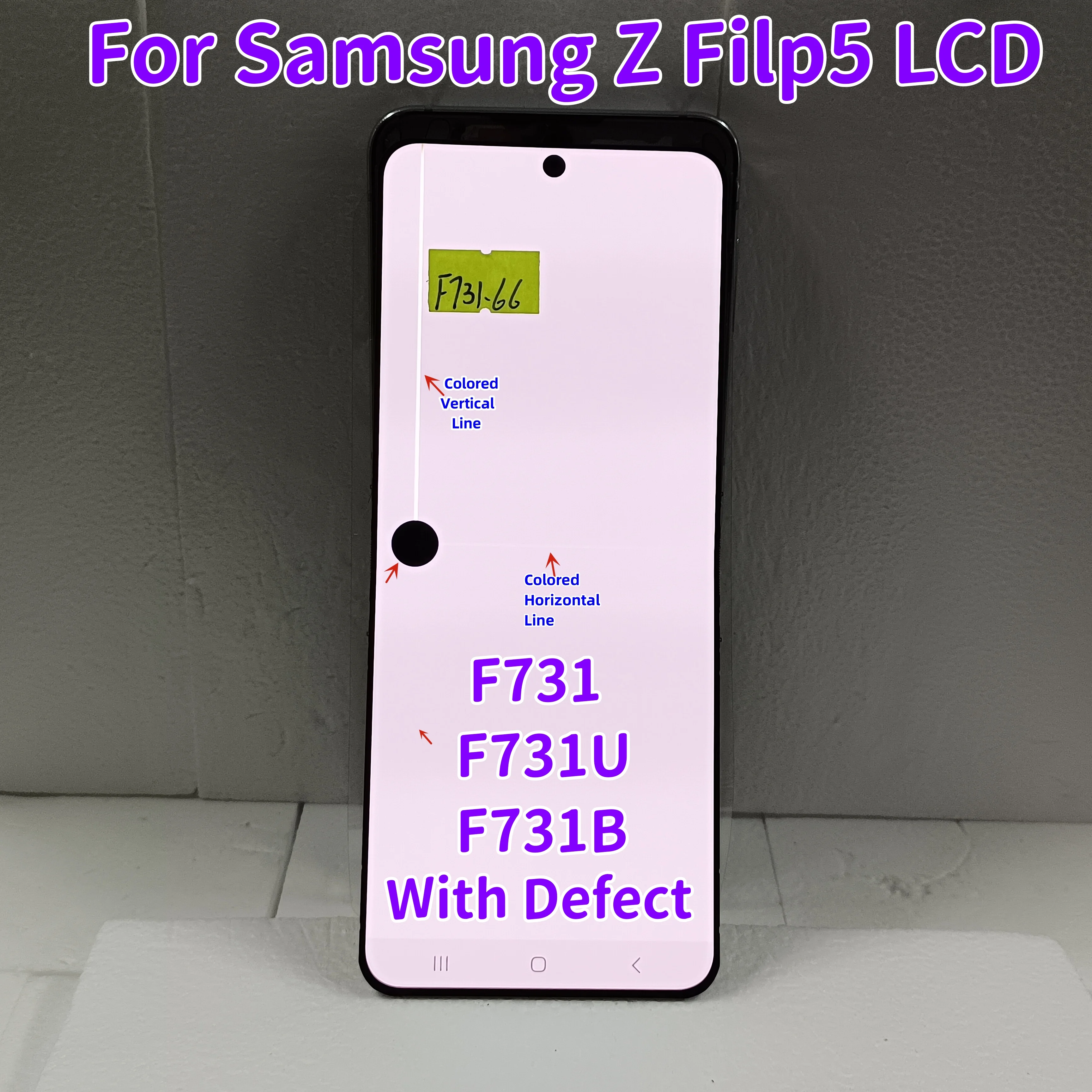 

120HZ 100%Test Amoled For Samsung Galaxy Z Flip 5 F731 F731B F731U LCD Display Touch Screen Digitizer Assembly Replacement