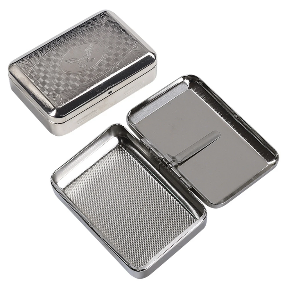 1pc Metal Tobacco Box, Hand-Rolled Tobacco Storage Box, Stylish Portable Cigarette Case, Men\'s Gift Cigarette Set Accessories