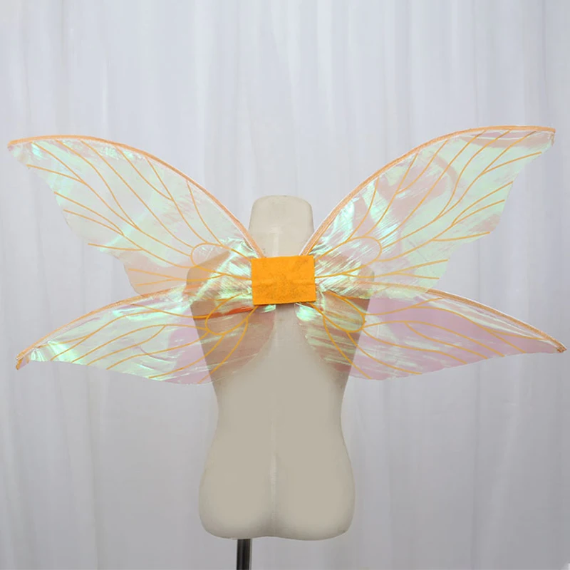 Masquerade Props Butterfly Fairy Wings Cosplay Elf Dress Up Kids Halloween Party Favor Accessories Sparkling Angel Wings