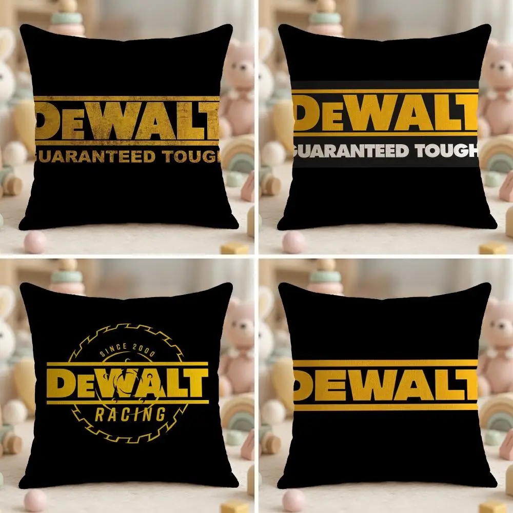 Fashion D-DeWaltS Industrial Chic Cushion Cover Soft Plush Fabric Double-Sided Printed Pillowcase for All Seasons Home Decor
