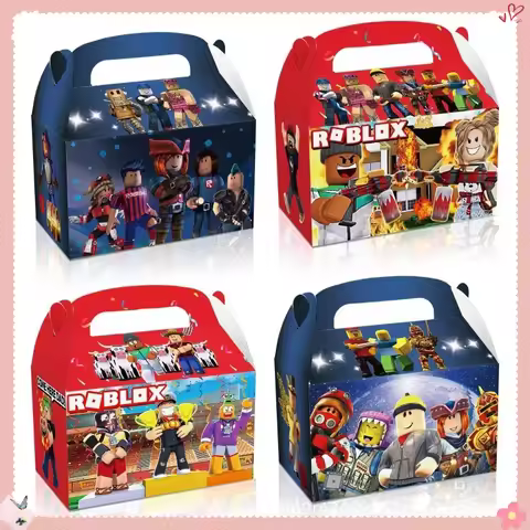 Game Roblox Cartoon Peripheral Party Irthday Favor Boxes Surprise Gift Candy Goodie Bag Party Supplies Baby Game Theme Bag Gift