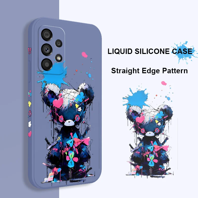 Custodia per orso vernice Spray per Samsung Galaxy A73 A53 A33 A23 A13 A03 A72 A52 A52S A32 A22 A12 A02 A02S A71 A51 A31 A21S 4G 5G Cover