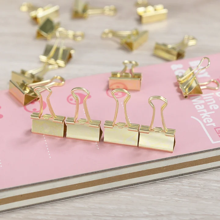 Golden Long Tail Clips 15mm  Dovetail Clips Small-Sized Passport Holder Specialized Manufacturing Office Equipment And Schoo