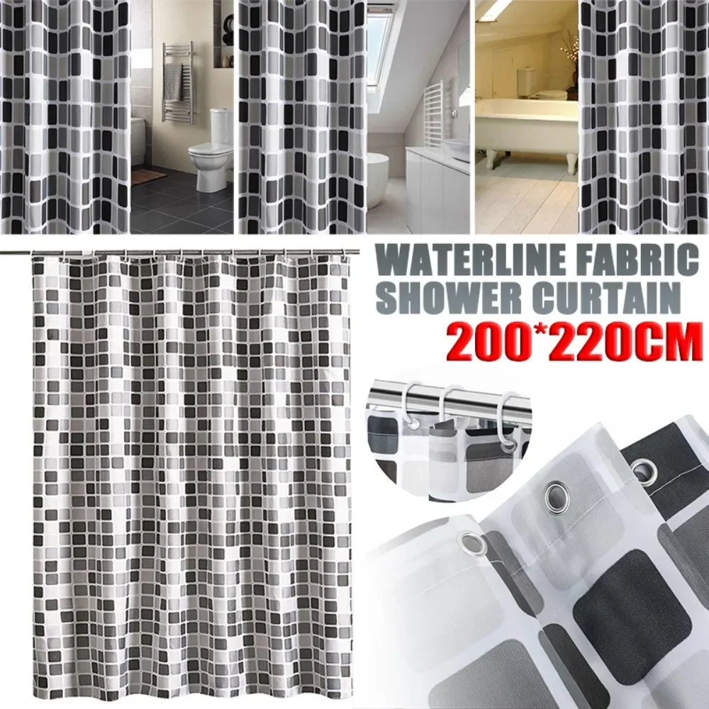 200*220cm Waterproof Bathroom Curtains For Shower Modern Mildew Proof Durable Bathroom Screens With Hook Bathtub Accessories