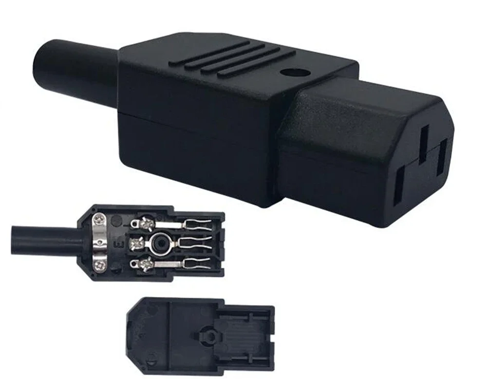 IEC Straight Cable  C13 C14 10A 250V Black Female and Male Plug Cable Mounting Power  3 pin AC Socket