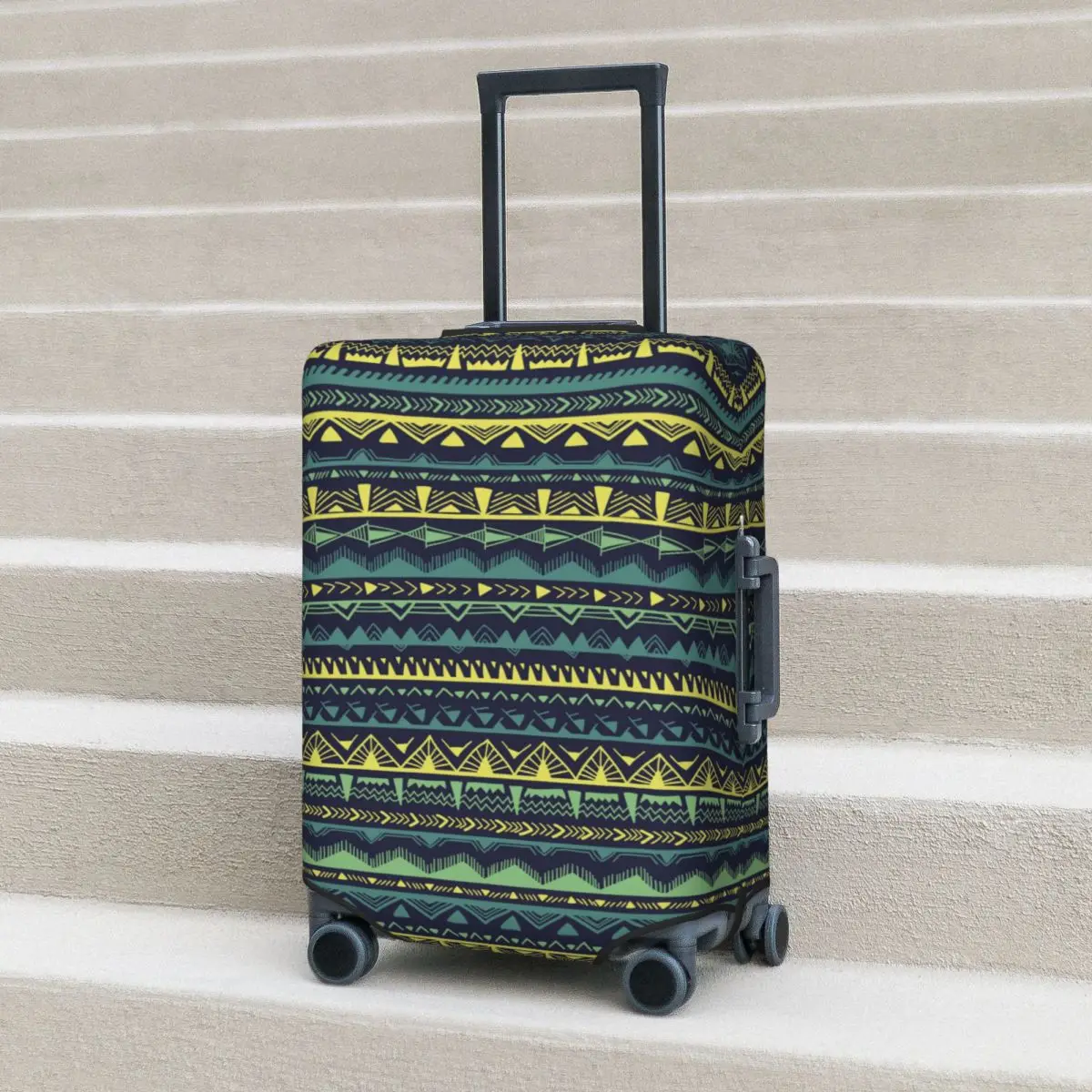 

Ethnic Geometric Suitcase Cover Abstract African Travel Vacation Elastic Luggage Supplies Protector