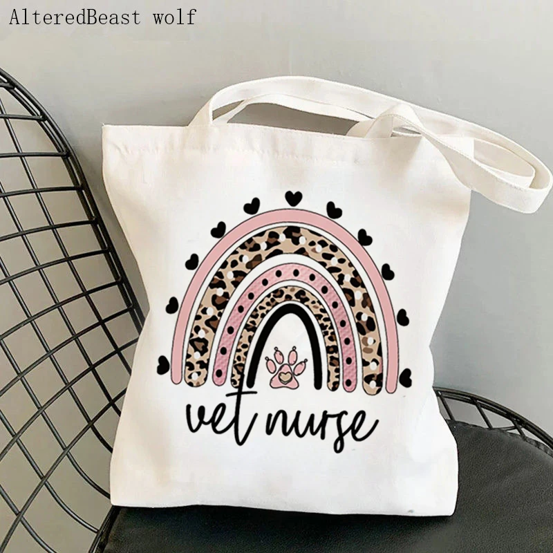 

Women Shopper bag Veterinary nurse Medicine doctor Bag Harajuku Shopping Canvas Shopper teacher handbag Tote Shoulder Lady Bag