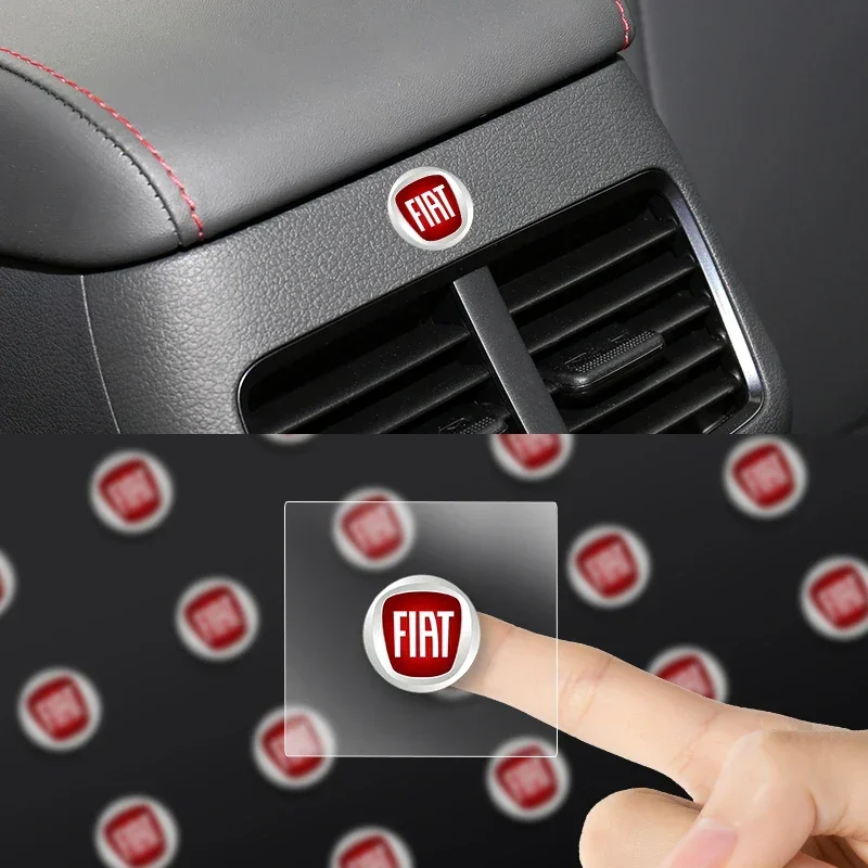 Emblemas de Carro, Adesivos de Logo para Decoração de Interior Automotivo para Fiat 500, Panda, Freemont, Abarth, Argo, Punto, Uno, Doblo, Stilo, Bravo, Ducato, Pondo FR