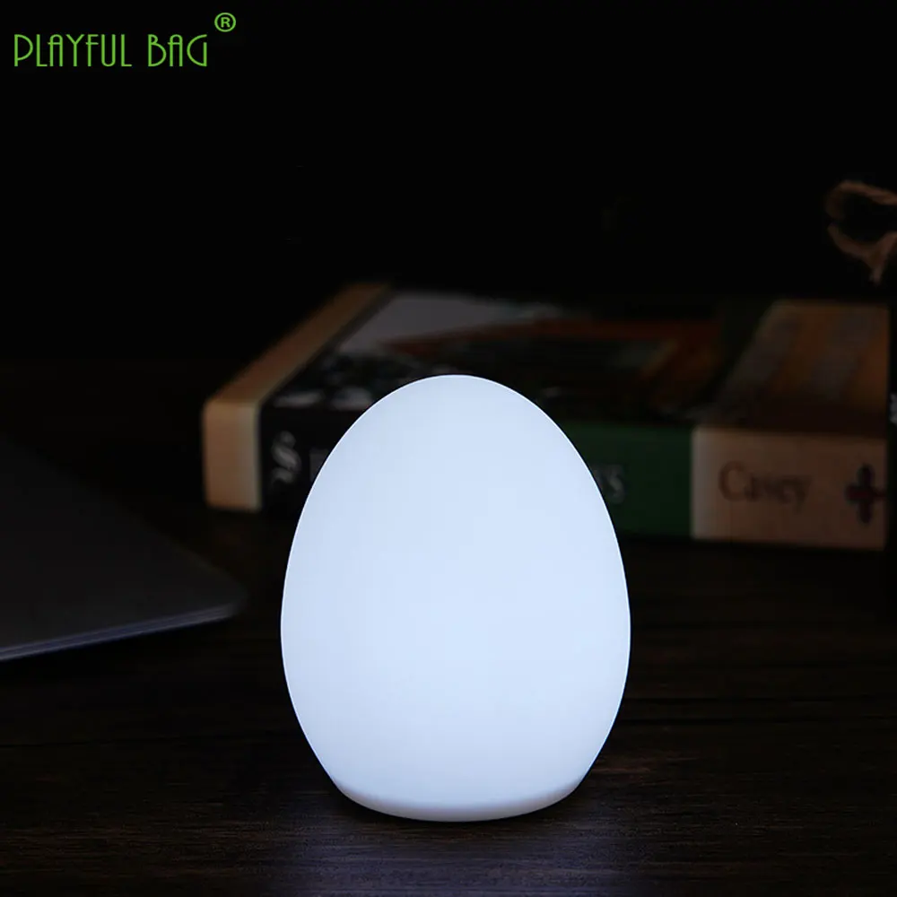 LED Mini Silicone Egg Night Lights Cartoon Remote Controlled 16 Color Sleep Bedside Lamp Children Toys Decompression Gift VG134