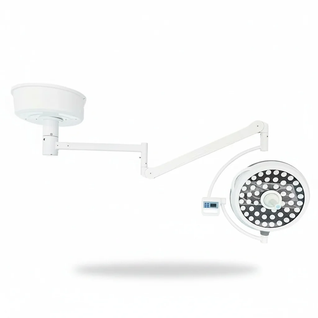 

Single Arm LED Surgical Lamp, Ceiling Mount Shadowless Operating Light, Adjustable Dome Head Light for Operating Room