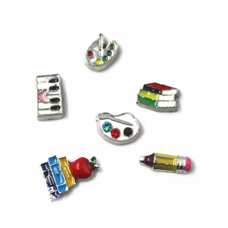 Hot sale Mix 12pcs/lot Stationery charms Learning materials charms for locket Charms fashion jewelry