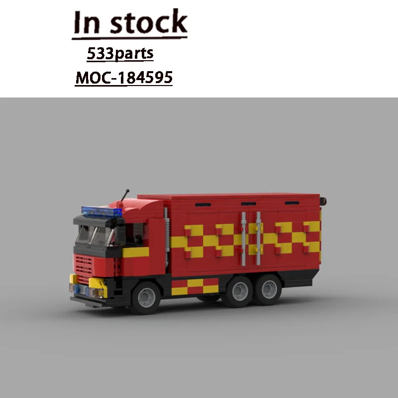 

MOC-184595 New City Traffic Fire Truck Building Block Model, 533 Parts, Creative MOC Toy for Boys, Birthday and New Year Gift